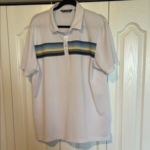 Travis Mathew White and Blue Casual Button Down Shirt